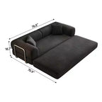 Canapé d'angle modulable sans accoudoirs Whisen 78.8, convertible en lit, canapé de compression avec coussins de dossier et accoudoirs.