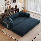 Canapé d'angle modulable sans accoudoirs Whisen 78.8, convertible en lit, canapé de compression avec coussins de dossier et accoudoirs.