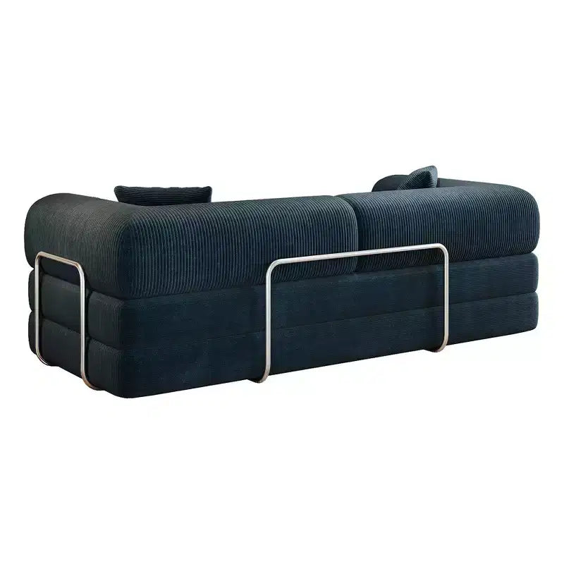Canapé d'angle modulable sans accoudoirs Whisen 78.8, convertible en lit, canapé de compression avec coussins de dossier et accoudoirs.