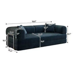 Canapé d'angle modulable sans accoudoirs Whisen 78.8, convertible en lit, canapé de compression avec coussins de dossier et accoudoirs.