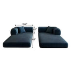Canapé d'angle modulable sans accoudoirs Whisen 78.8, convertible en lit, canapé de compression avec coussins de dossier et accoudoirs.