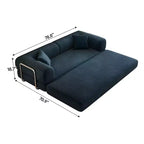 Canapé d'angle modulable sans accoudoirs Whisen 78.8, convertible en lit, canapé de compression avec coussins de dossier et accoudoirs.