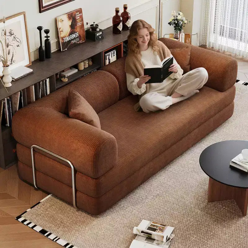 Canapé d'angle modulable sans accoudoirs Whisen 78.8, convertible en lit, canapé de compression avec coussins de dossier et accoudoirs.