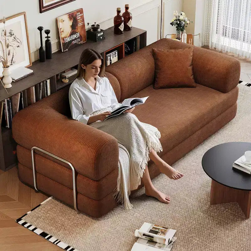 Canapé d'angle modulable sans accoudoirs Whisen 78.8, convertible en lit, canapé de compression avec coussins de dossier et accoudoirs.