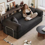 Canapé d'angle modulable sans accoudoirs Whisen 78.8, convertible en lit, canapé de compression avec coussins de dossier et accoudoirs.