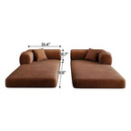 Canapé d'angle modulable sans accoudoirs Whisen 78.8, convertible en lit, canapé de compression avec coussins de dossier et accoudoirs.
