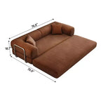 Canapé d'angle modulable sans accoudoirs Whisen 78.8, convertible en lit, canapé de compression avec coussins de dossier et accoudoirs.