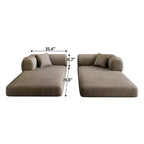 Canapé d'angle modulable sans accoudoirs Whisen 78.8, convertible en lit, canapé de compression avec coussins de dossier et accoudoirs.