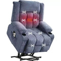 Power Lift Recliner Chair for Seniors with Heat & Massage, 3-Position Electric Recline, 2 Cup Holder, 2 Side Pocket, USB Port, Remote Control