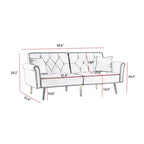 Divano Letto Futon Convertibile 69.6 con 2 Cuscini, Divano Letto Imbottito a Due Posti con Schienale Regolabile, Divano a 2 Posti per Ufficio Camera Ospiti Camera da Letto