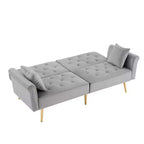Divano Letto Futon Convertibile 69.6 con 2 Cuscini, Divano Letto Imbottito a Due Posti con Schienale Regolabile, Divano a 2 Posti per Ufficio Camera Ospiti Camera da Letto