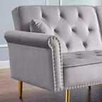 Divano Letto Futon Convertibile 69.6 con 2 Cuscini, Divano Letto Imbottito a Due Posti con Schienale Regolabile, Divano a 2 Posti per Ufficio Camera Ospiti Camera da Letto