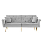 Divano Letto Futon Convertibile 69.6 con 2 Cuscini, Divano Letto Imbottito a Due Posti con Schienale Regolabile, Divano a 2 Posti per Ufficio Camera Ospiti Camera da Letto