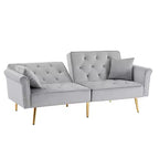 Divano Letto Futon Convertibile 69.6 con 2 Cuscini, Divano Letto Imbottito a Due Posti con Schienale Regolabile, Divano a 2 Posti per Ufficio Camera Ospiti Camera da Letto