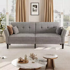 89 Canapé-lit futon, canapé-lit convertible avec dossier et accoudoirs réglables, canapé-lit moderne pour salon, chambre et appartements