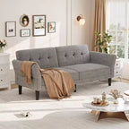 89 Canapé-lit futon, canapé-lit convertible avec dossier et accoudoirs réglables, canapé-lit moderne pour salon, chambre et appartements