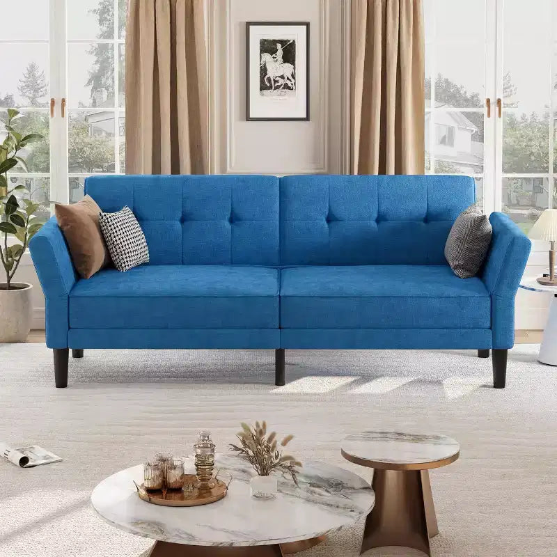 89 Canapé-lit futon, canapé-lit convertible avec dossier et accoudoirs réglables, canapé-lit moderne pour salon, chambre et appartements