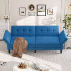89 Canapé-lit futon, canapé-lit convertible avec dossier et accoudoirs réglables, canapé-lit moderne pour salon, chambre et appartements