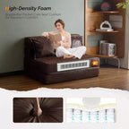 VINGLI Divano Letto Futon, Poltrona Letto Trasformabile 5 in 1, Mobile per Camper, Letto Estraibile a Terra per Piccoli Spazi, Soggiorno, Camera da Letto