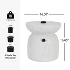 Christopher Knight Home Sava, tavolino laterale in calcestruzzo leggero per patio con foro per ombrellone