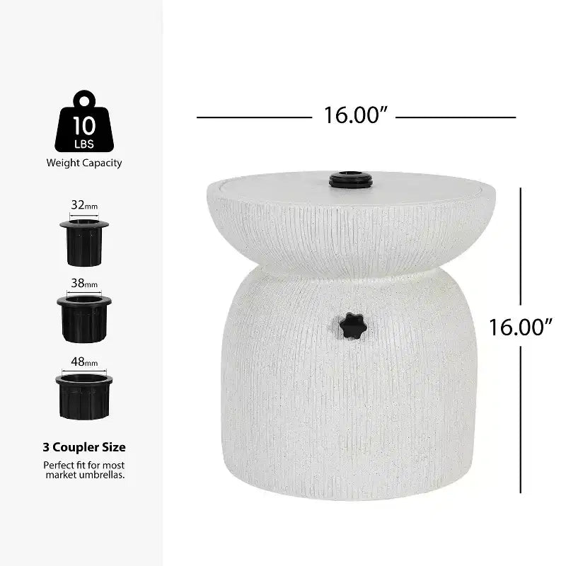 Christopher Knight Home Sava, tavolino laterale in calcestruzzo leggero per patio con foro per ombrellone