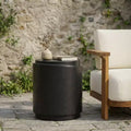Christopher Knight Home Faye Modern Round Lightweight Concrete Outdoor Side Table