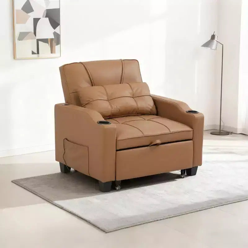Garvee 3-in-1 - Divano Letto Convertibile con Schienale Regolabile, Ricarica USB, Portabicchieri e Tasche Laterali, per Soggiorno e Camera da Letto