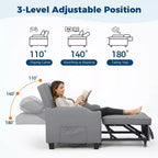 Garvee 3-in-1 - Divano Letto Convertibile con Schienale Regolabile, Ricarica USB, Portabicchieri e Tasche Laterali, per Soggiorno e Camera da Letto
