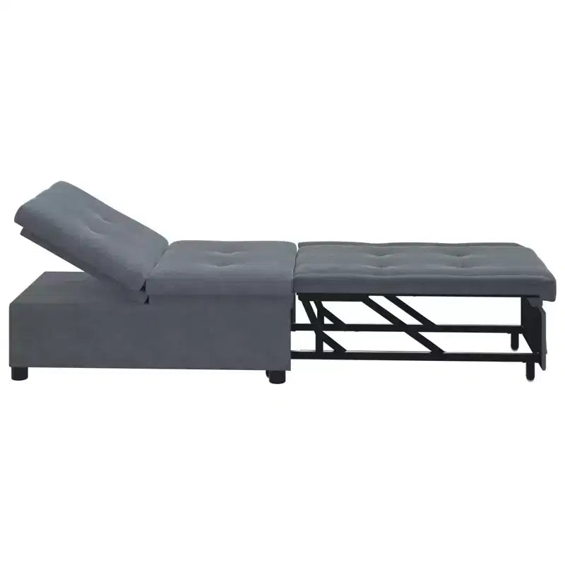 vidaXL Divano letto grigio scuro 67 x 194 x 38 cm Velluto