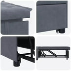 vidaXL Divano letto grigio scuro 67 x 194 x 38 cm Velluto