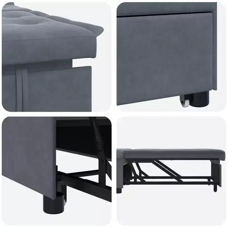 vidaXL Divano letto grigio scuro 67 x 194 x 38 cm Velluto