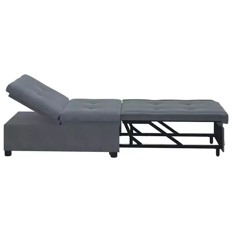 vidaXL Divano letto grigio scuro 67 x 194 x 38 cm Velluto