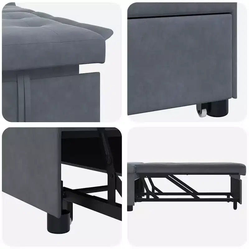 vidaXL Divano letto grigio scuro 67 x 194 x 38 cm Velluto