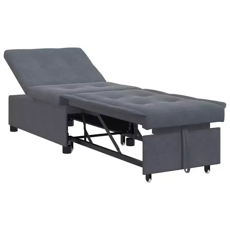 vidaXL Divano letto grigio scuro 67 x 194 x 38 cm Velluto