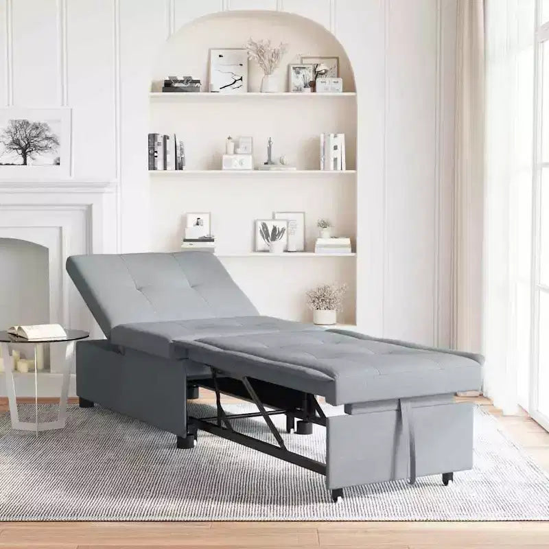 vidaXL Divano letto grigio chiaro 194 x 67 x 37 cm in tessuto