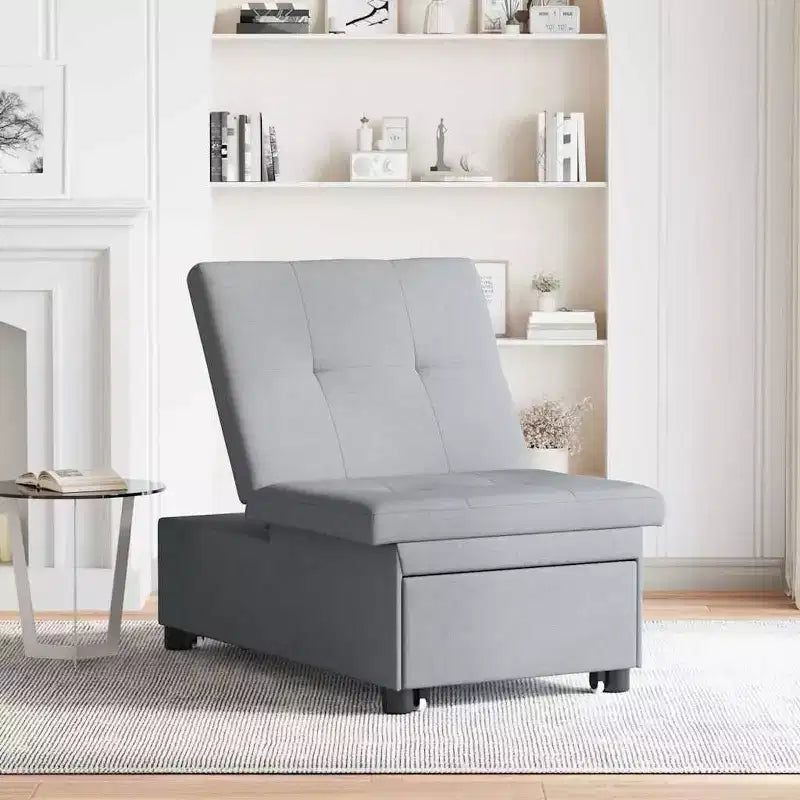 vidaXL Divano letto grigio chiaro 194 x 67 x 37 cm in tessuto