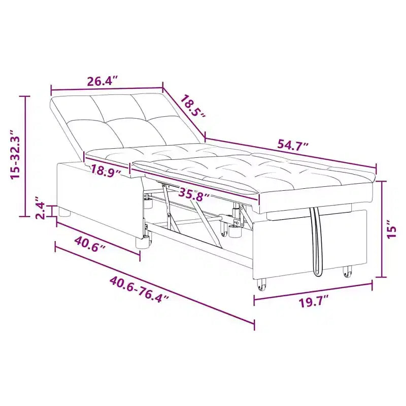 vidaXL Divano letto grigio chiaro 194 x 67 x 37 cm in tessuto