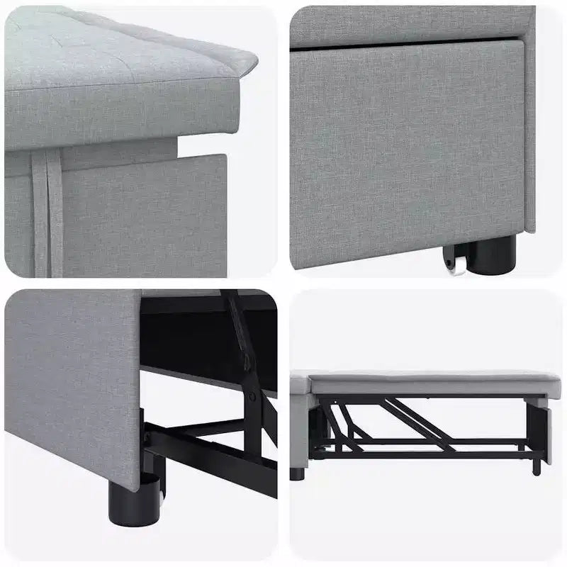 vidaXL Divano letto grigio chiaro 194 x 67 x 37 cm in tessuto