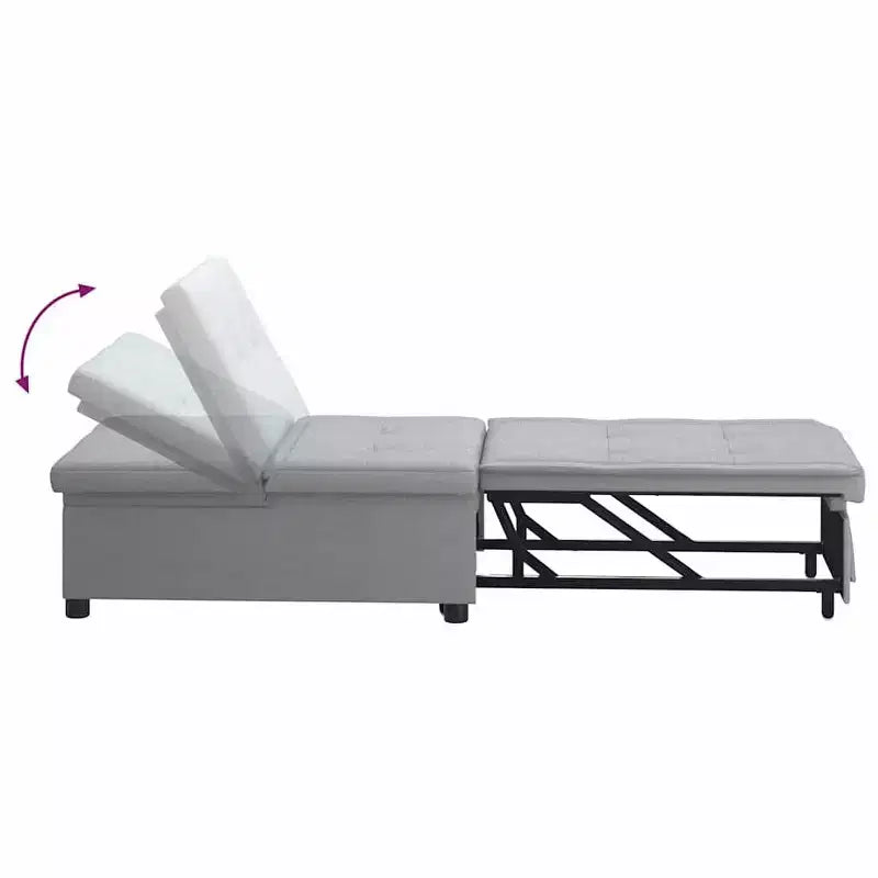 vidaXL Divano letto grigio chiaro 194 x 67 x 37 cm in tessuto