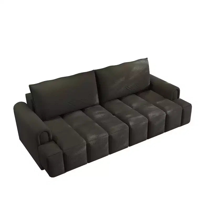Canapé moderne et confortable 4 places Whisen 90.2 en tissu Teddy, grand lit-canapé convertible 3 en 1 avec rangements sous les assises