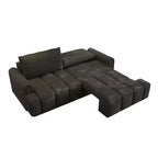 Canapé moderne et confortable 4 places Whisen 90.2 en tissu Teddy, grand lit-canapé convertible 3 en 1 avec rangements sous les assises