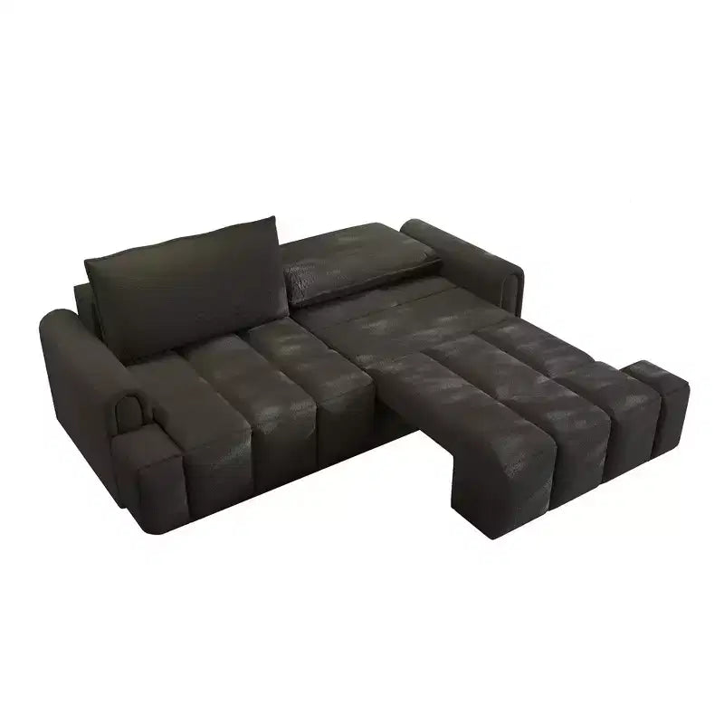 Canapé moderne et confortable 4 places Whisen 90.2 en tissu Teddy, grand lit-canapé convertible 3 en 1 avec rangements sous les assises