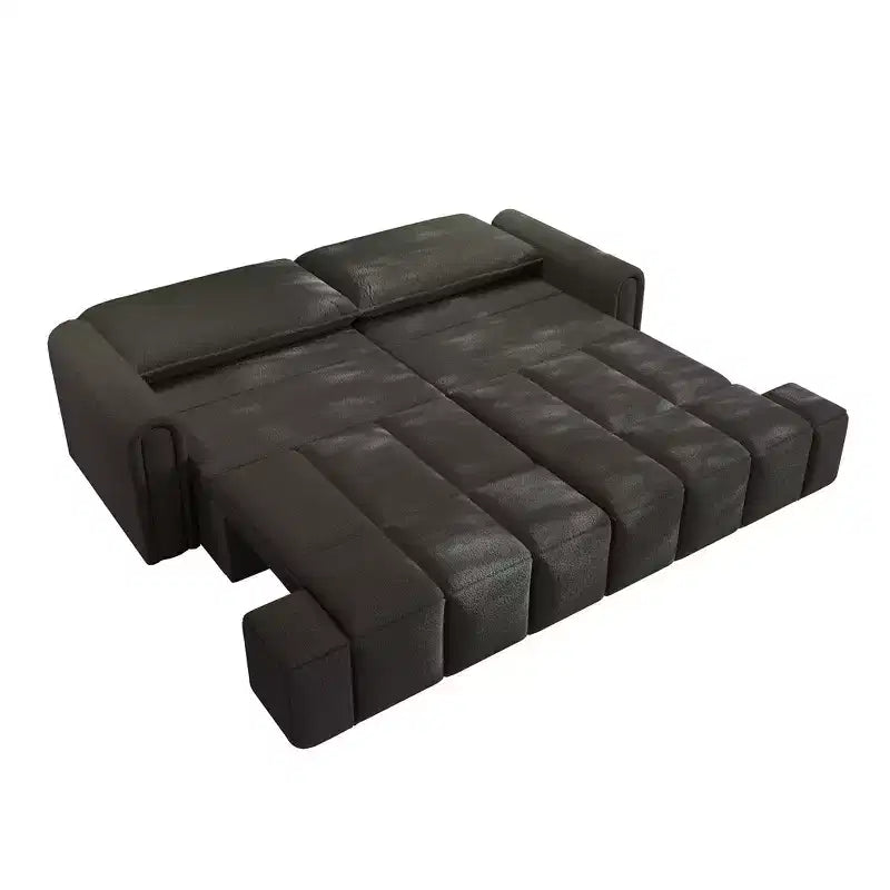 Canapé moderne et confortable 4 places Whisen 90.2 en tissu Teddy, grand lit-canapé convertible 3 en 1 avec rangements sous les assises