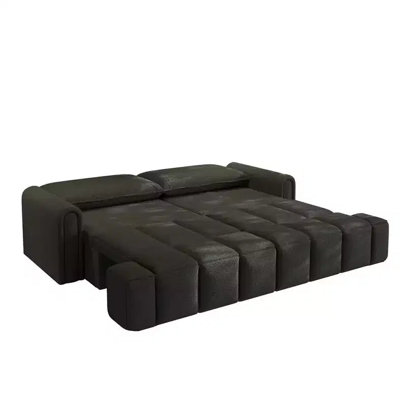 Canapé moderne et confortable 4 places Whisen 90.2 en tissu Teddy, grand lit-canapé convertible 3 en 1 avec rangements sous les assises