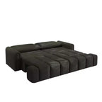 Canapé moderne et confortable 4 places Whisen 90.2 en tissu Teddy, grand lit-canapé convertible 3 en 1 avec rangements sous les assises