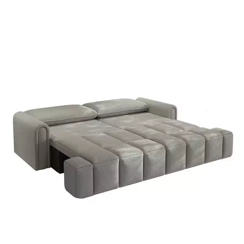 Canapé moderne et confortable 4 places Whisen 90.2 en tissu Teddy, grand lit-canapé convertible 3 en 1 avec rangements sous les assises