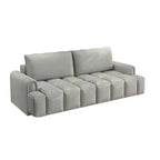 Canapé moderne et confortable 4 places Whisen 90.2 en tissu Teddy, grand lit-canapé convertible 3 en 1 avec rangements sous les assises