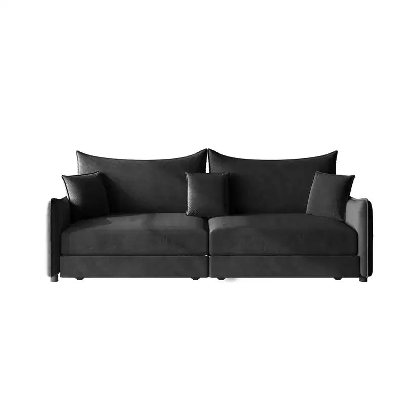 Divano a 3 Posti Whisen 81.9 Moderno in Velluto, Divano Letto Estraibile King Size, Divano Letto Convertibile 3-in-1 con 3 Cuscini