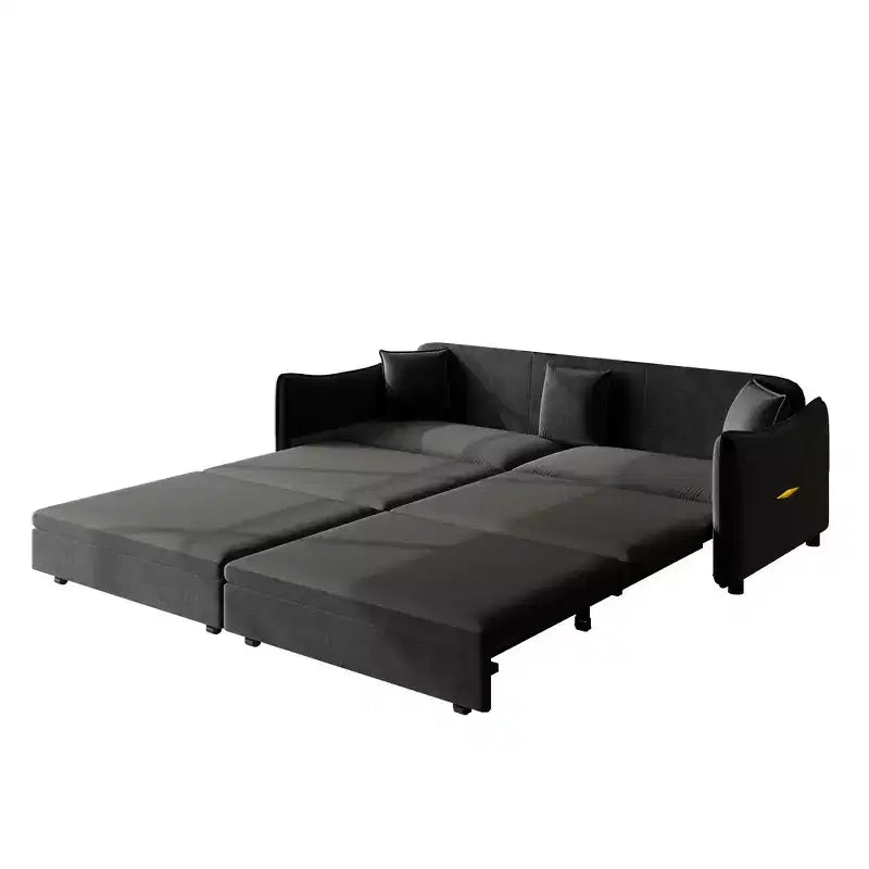 Divano a 3 Posti Whisen 81.9 Moderno in Velluto, Divano Letto Estraibile King Size, Divano Letto Convertibile 3-in-1 con 3 Cuscini