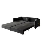Divano a 3 Posti Whisen 81.9 Moderno in Velluto, Divano Letto Estraibile King Size, Divano Letto Convertibile 3-in-1 con 3 Cuscini